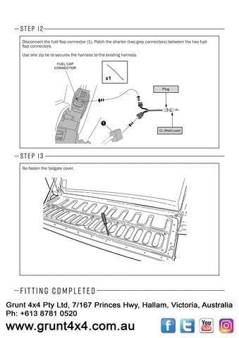 Toyota Hilux Tailgate Central Locking Kit 2015-2018 Without Barrel Lock - Grunt 4x4