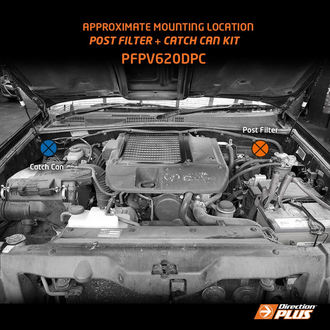 Toyota Prado 150 / 155 Series Fuel Manager Post-Filter + ProVent Catch Can Kit (PFPV620DPC) - Direction Plus