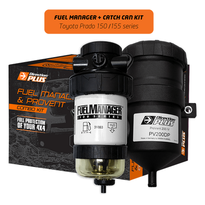 Toyota Prado 155 Series Fuel Manager Pre-Filter + ProVent Catch Can Kit (FMPV620DPC) - Direction Plus