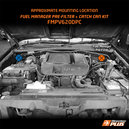 Toyota Prado 155 Series Fuel Manager Pre-Filter + ProVent Catch Can Kit (FMPV620DPC) - Direction Plus