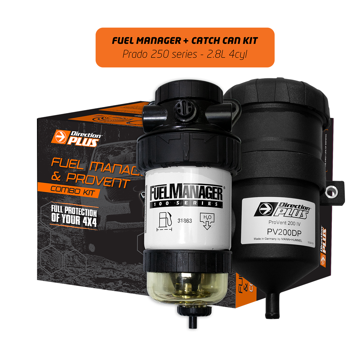 Toyota Prado 250 Series Fuel Manager Pre-Filter + Catch Can Kit (FMPV668DPC) - Direction Plus