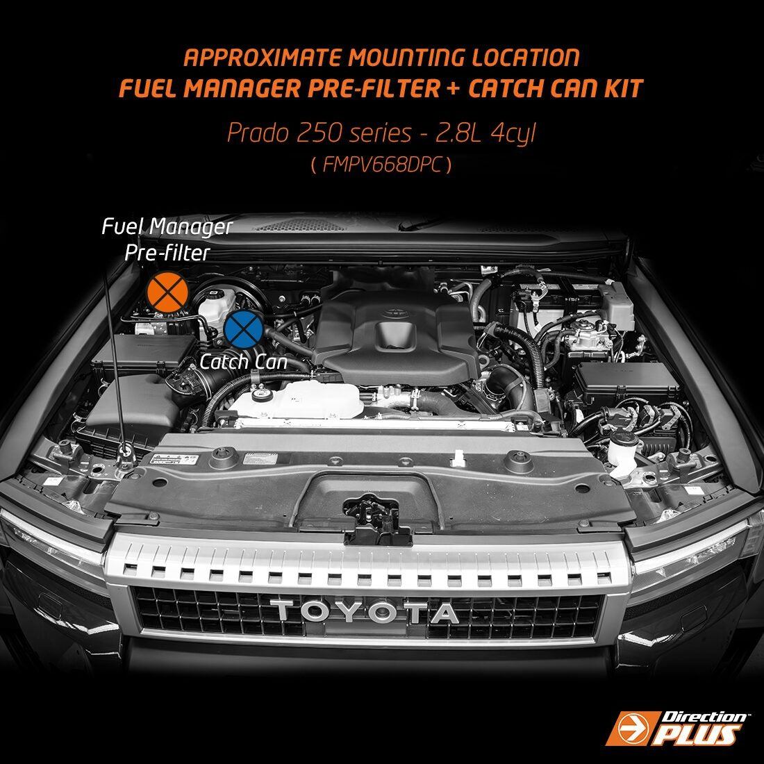 Toyota Prado 250 Series Fuel Manager Pre-Filter + Catch Can Kit (FMPV668DPC) - Direction Plus