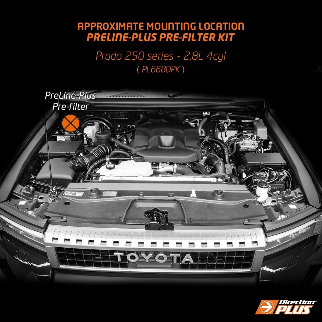 Toyota Prado 250 Series PreLine-Plus Pre-Filter Kit (PL668DPK) - Direction Plus