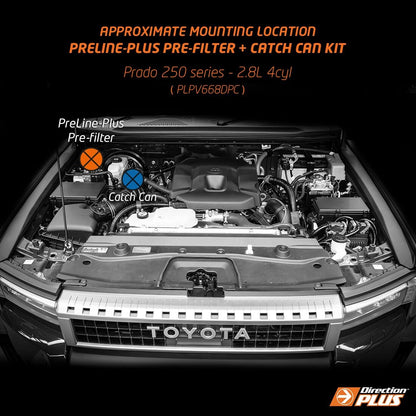 Toyota Prado 250 Series PreLine-Plus Pre-Filter + ProVent Catch Can Kit (PLPV668DPC) - Direction Plus