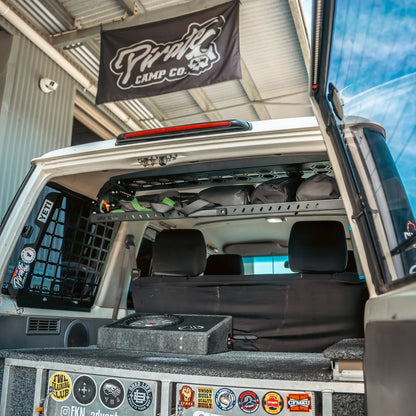 Toyota LandCruiser LC76 Drop Down Rear Roof Parcel Shelf - Pirate Camp Co