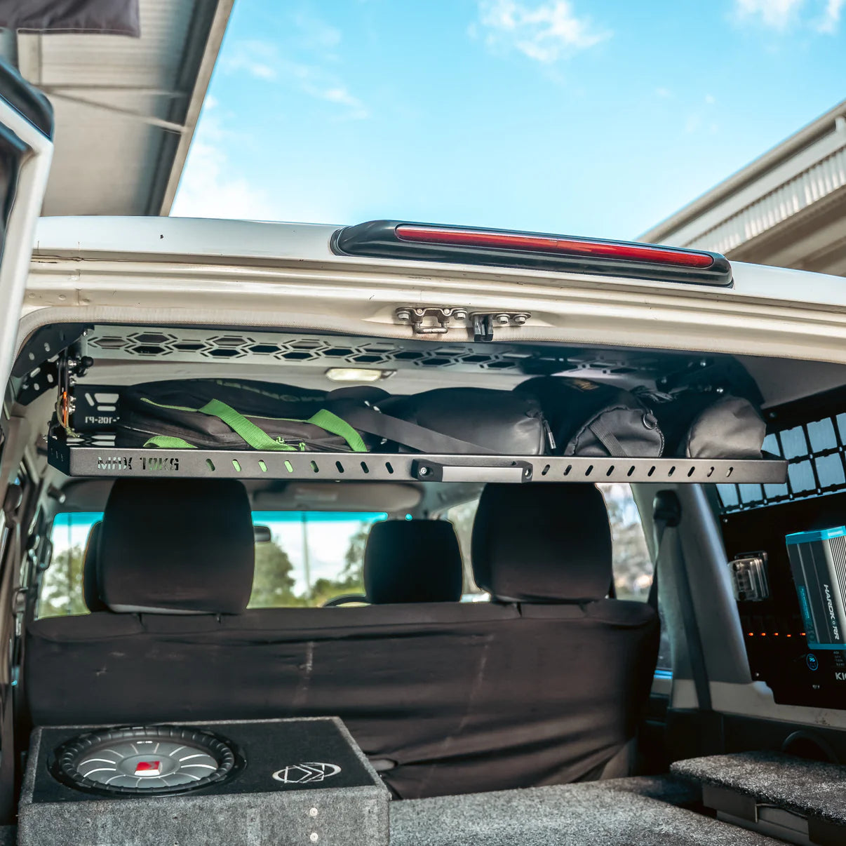 Toyota LandCruiser LC76 Drop Down Rear Roof Parcel Shelf - Pirate Camp Co