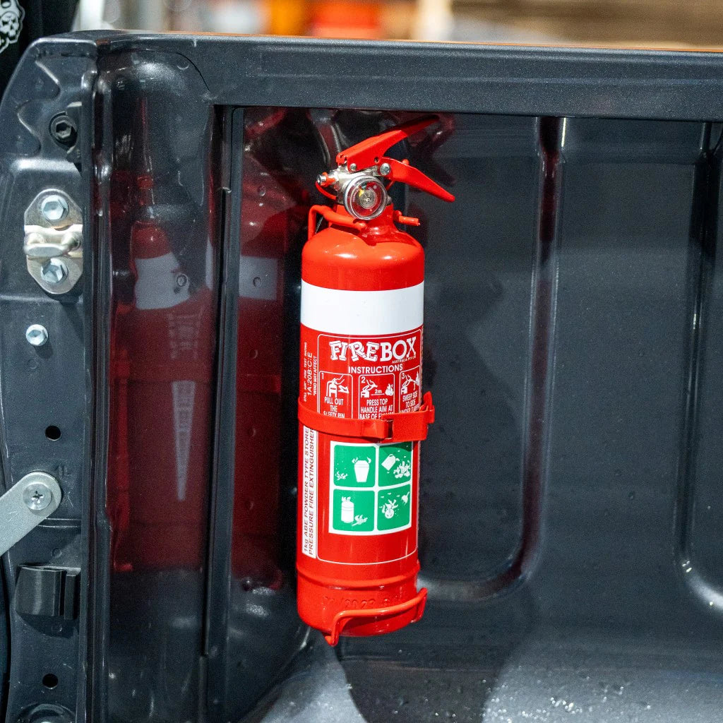 Toyota Hilux N80 Vertical Tub Fire Extinguisher Bracket - Pirate Camp Co